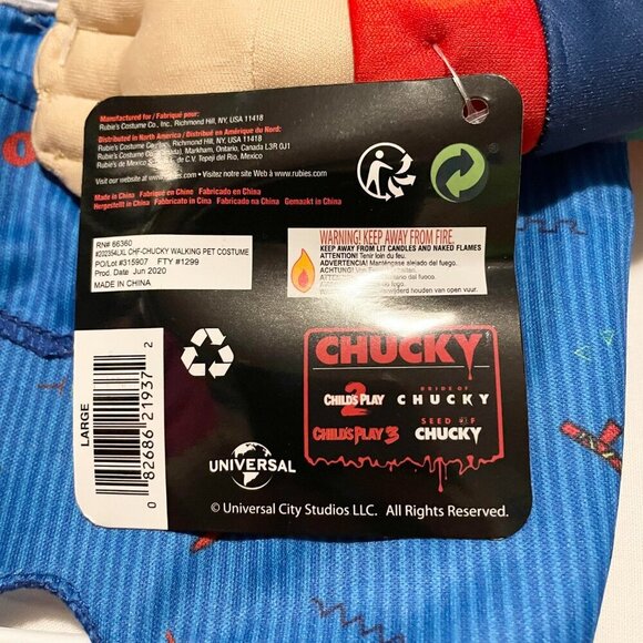 Childs Play 2 Chucky Pet Dog Halloween Costume Large - Picture 4 of 16